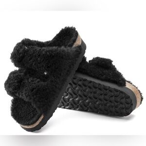 New Birkenstock Arizona Big Buckle Teddy in Black Size 41